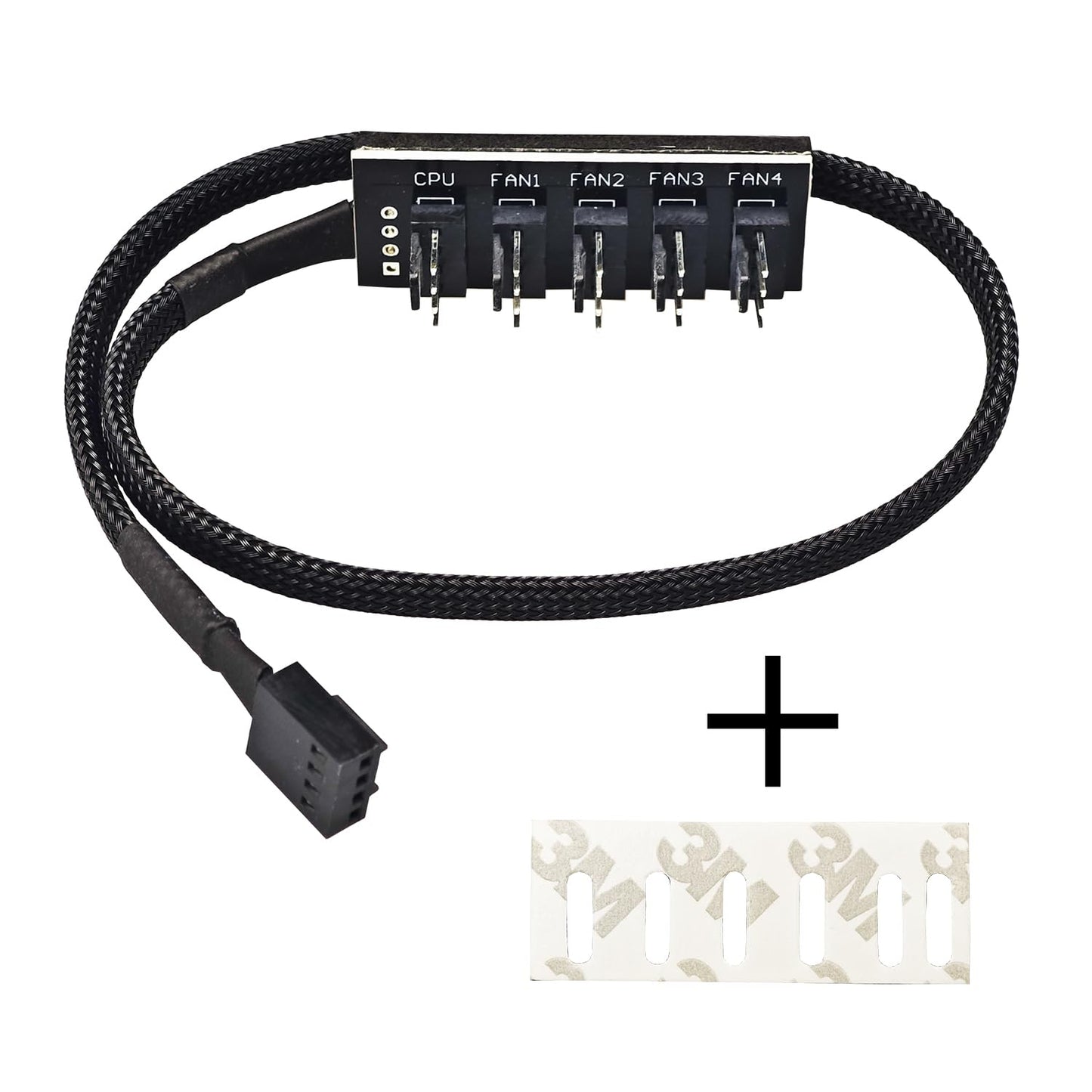 4 Pin PWM Fan Hub Splitter Black Sleeved 1 to 5 Way 4-Pin & 3-Pin PC CPU Cooling Case Fan Splitter Hub Adapter 14 Inches (2 Pack)