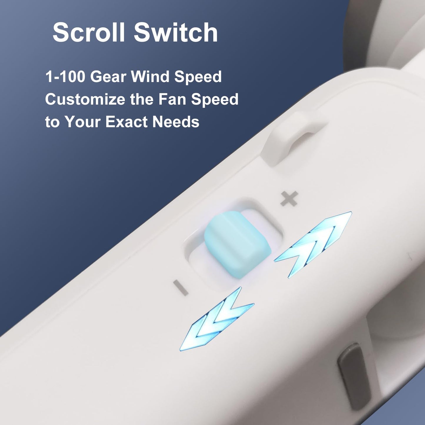 Portable Handheld Turbo Fan, Stepless 100 Gear Wind,4000mAh Rechargeable,Up to 12 Working Hours,3 IN 1 Hand /Desk/Neck Fan with Air Turbo Tech Cooling
