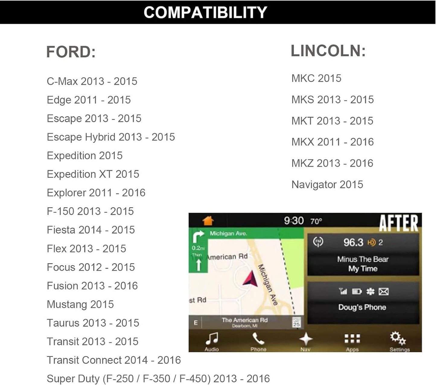 JXTVANCL 2024 Latest Version Navigation GPS sd Card Fits Ford/Lincoln Updated B15 USA Mexico Map-GM5T-19H449-BJ