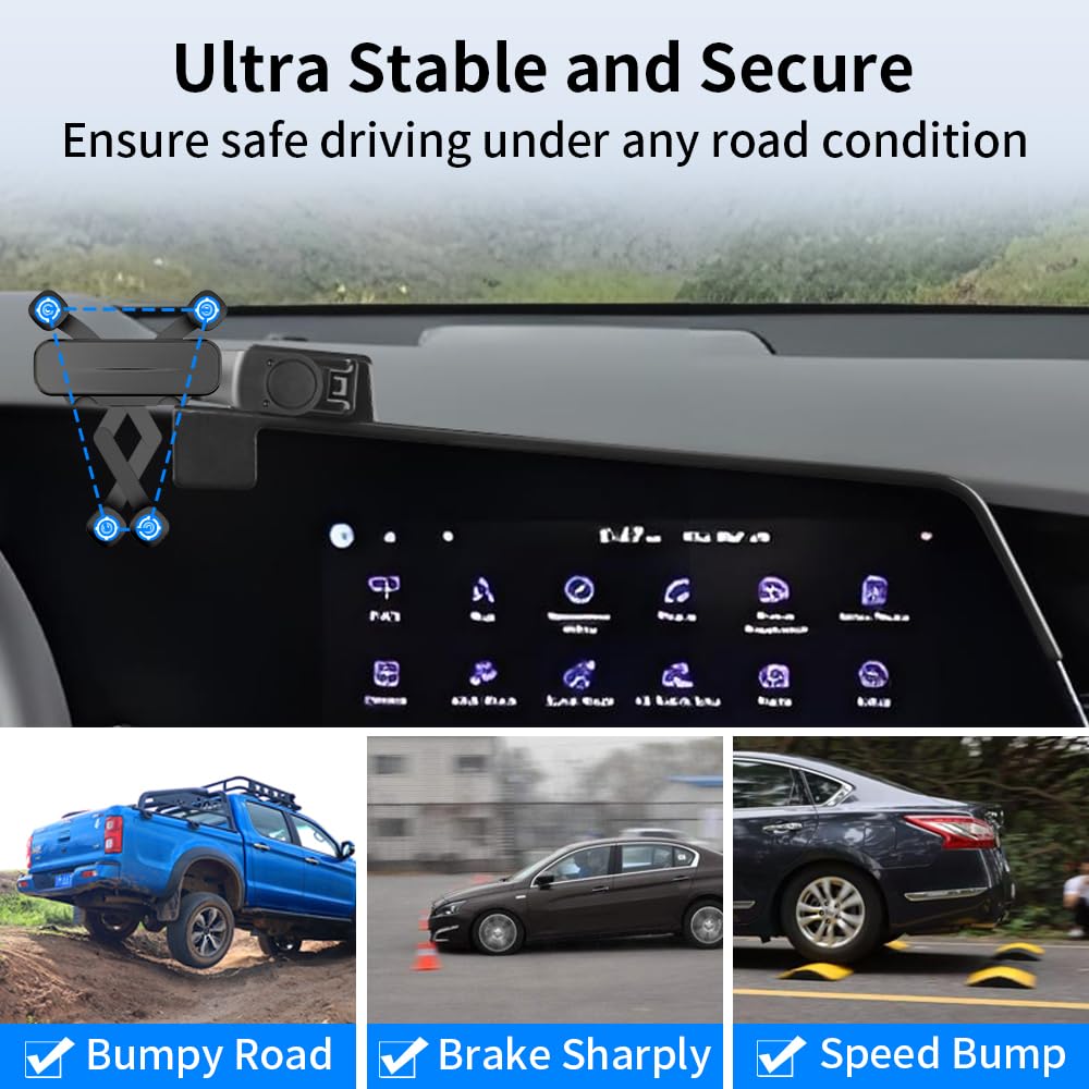 LUNQIN Car Phone Holder Mount for Kia NIRO 2023 2024 2025 2026 Auto Accessories Navigation Screen Bracket Interior Decoration Mobile Cell Phone Mount