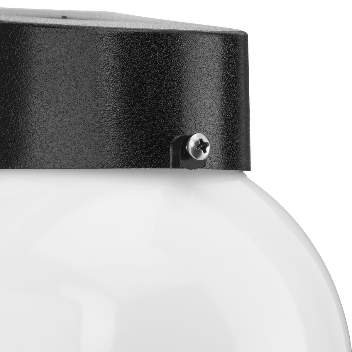 Progress Lighting Polycarbonate Outdoor 1-Light White Acrylic Shade Modern Outdoor Wall Light Textured Black