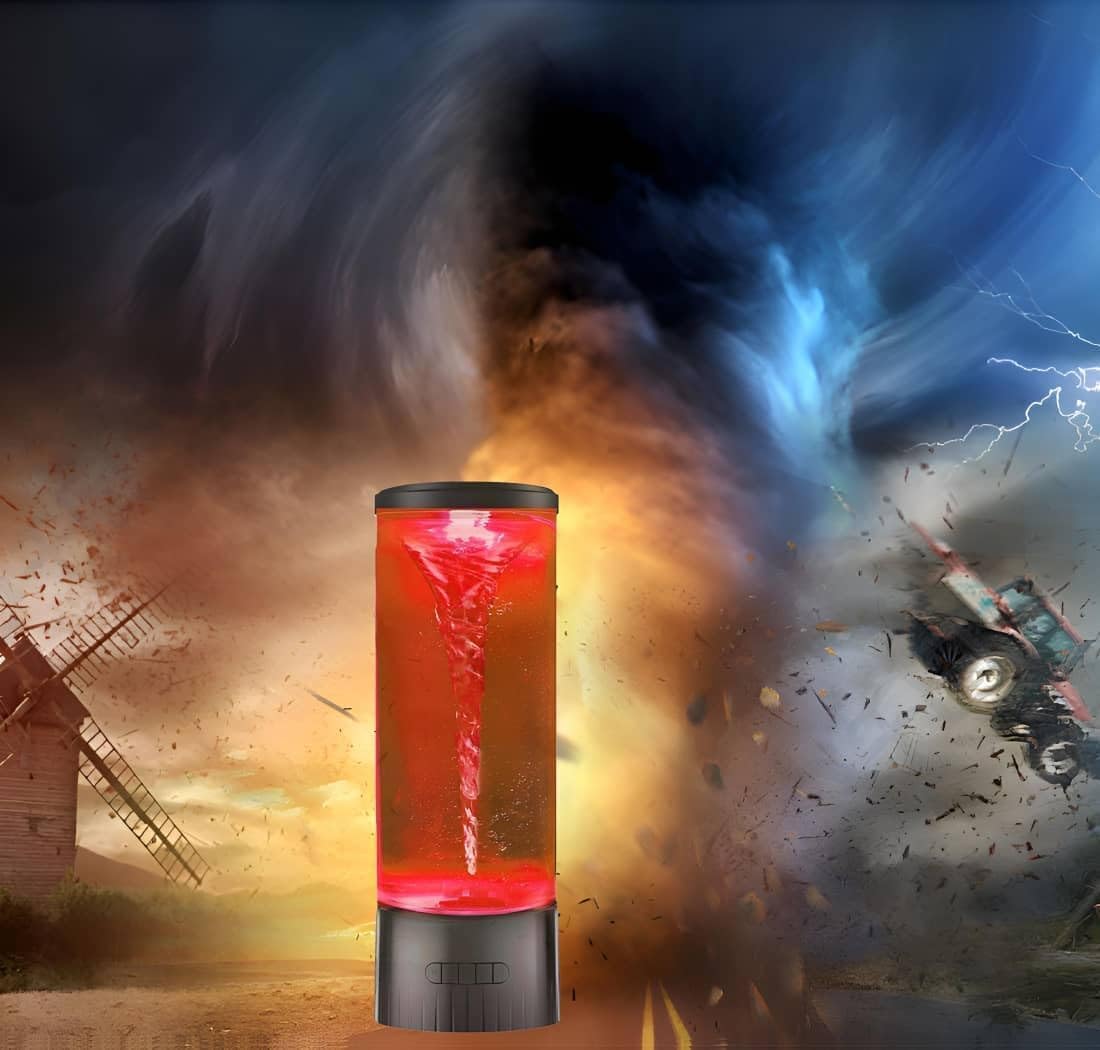 COLORLIFE Twister Water Vortex Lamp, Unique 7-Color Changing LED Night Light, Hurricane Lamp, Cool Novelty Gift for Kids, Men, Women, Ideal