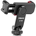 ULANZI ST-06S Phone Tripod Mount, Universal Smartphone Mount Adapter with 2 Cold Shoe, 360° Rotates Adjustable Cell Phone Clip Clamp Holder