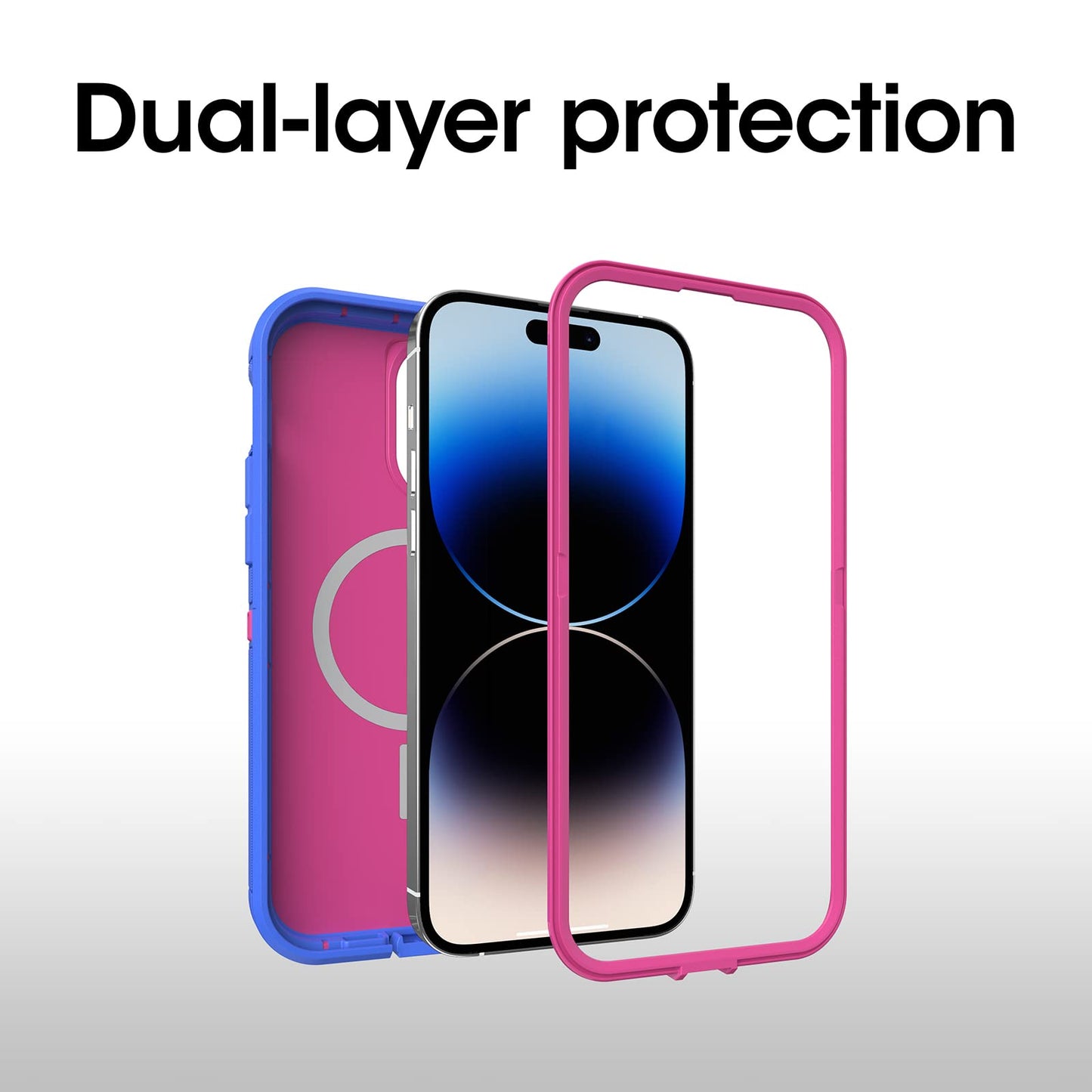 OtterBox iPhone 14 Pro (ONLY) Defender Series XT Case - Blooming Lotus (Pink), screenless, Rugged, Snaps to MagSafe, Lanyard Attachment