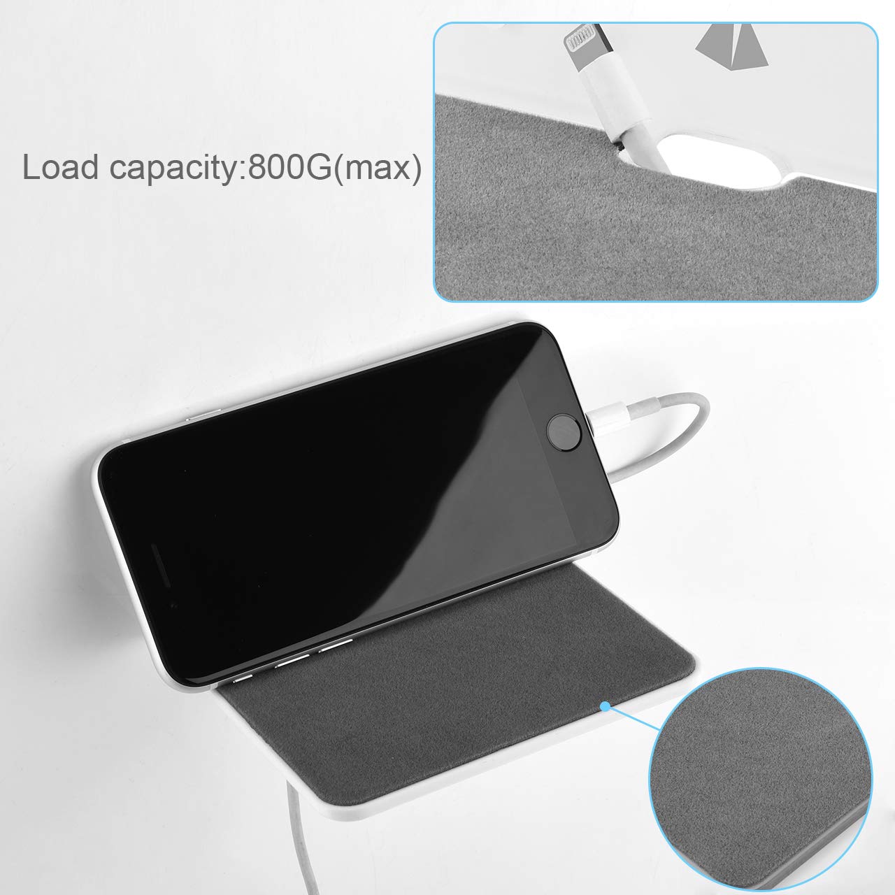 TXEsign Wall Shelf Speaker Mount, Small Wall Shelf for Speaker, Webcam, Cell Phones, Acrylic Floating Shelf (White)