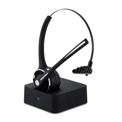 Trucker Bluetooth Headset Wireless Headset with Microphone Over The Head Headset with Noise Cancelling Sound On Ear Car Earphones Office Earpiece