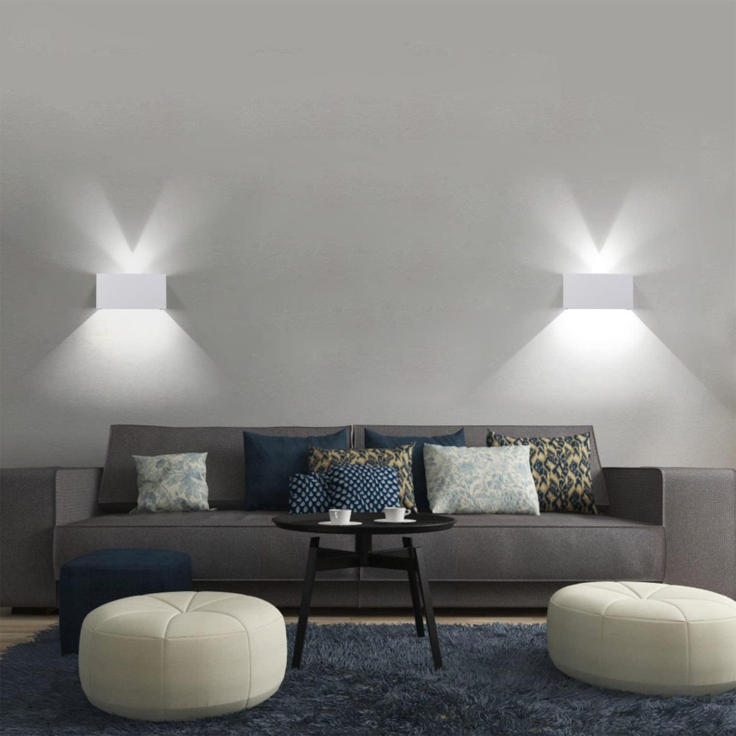 Kawell 12W Modern Wall Light LED Wall Sconce Up Down Adjustable Beam Angle Aluminum Wall Lamp LED Indoor Outdoor Waterproof IP65 for Bedroom Bathroom