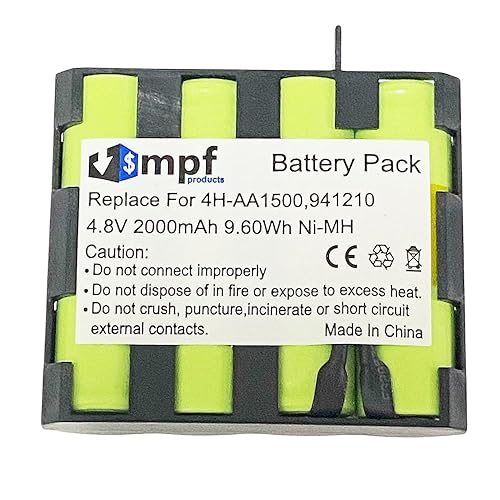 MPF Products 2000mAh 4H-AA1500, 941210 Battery Compatible with Compex Energy Mi-Ready, Edge, Fit 1.0, Fit 3.0, Full Fitness, Mi-Sport, Mi-Fitness…