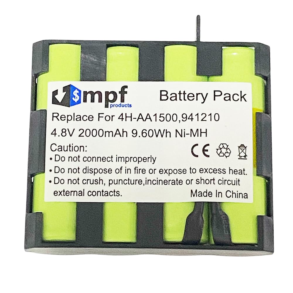 MPF Products 2000mAh 4H-AA1500, 941210 Battery Compatible with Compex Energy Mi-Ready, Edge, Fit 1.0, Fit 3.0, Full Fitness, Mi-Sport, Mi-Fitness…