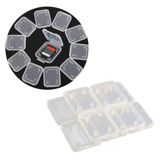 Plastic Memory Card Storage Case Compatible with SD MMC/SDHC PRO Duo White (10 PCS)