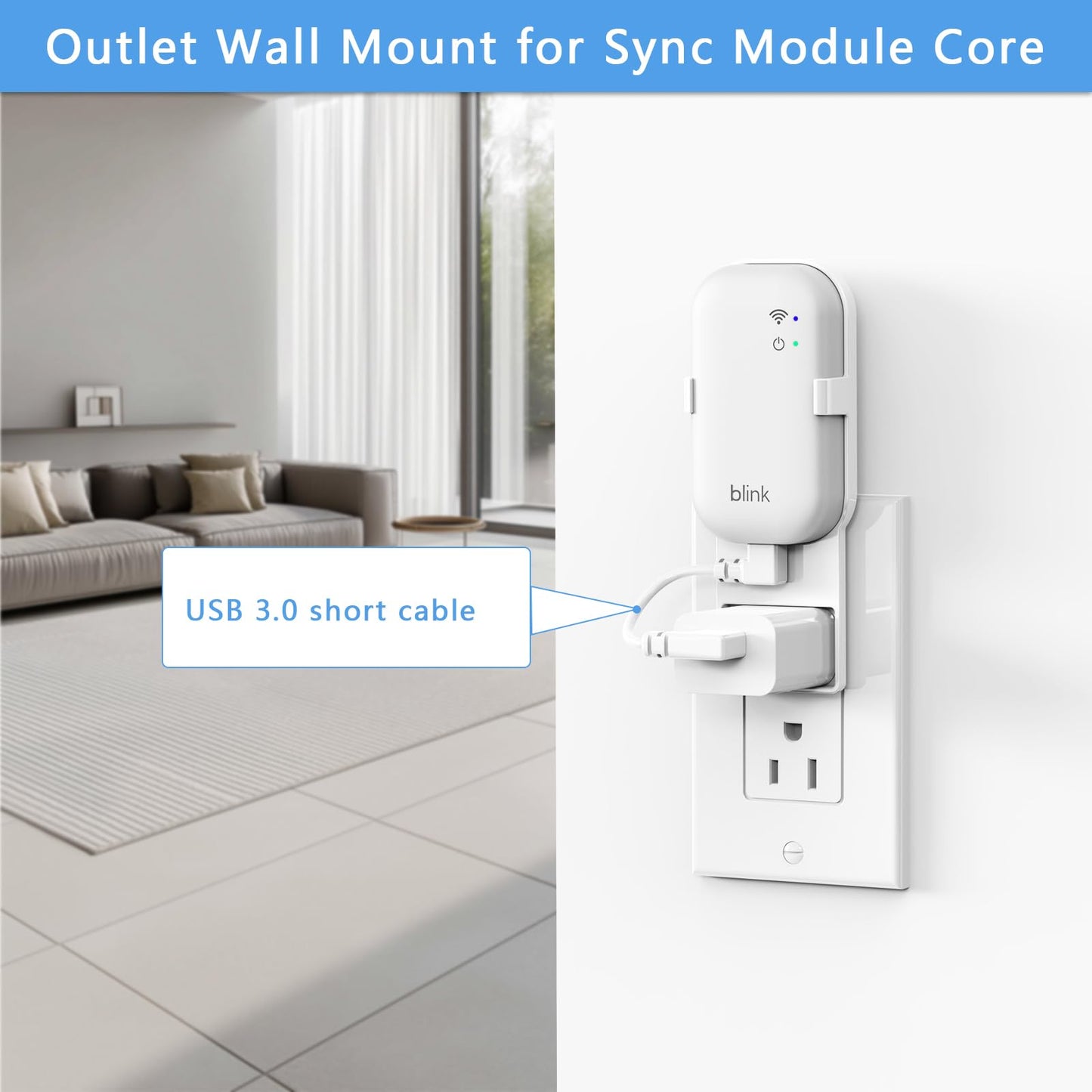 Outlet Wall Mount for Blink Sync Module Core, Sync Module Mount Holder for Blink Outdoor/Indoor Security Camera, No Drilling No Messy Wires Camera