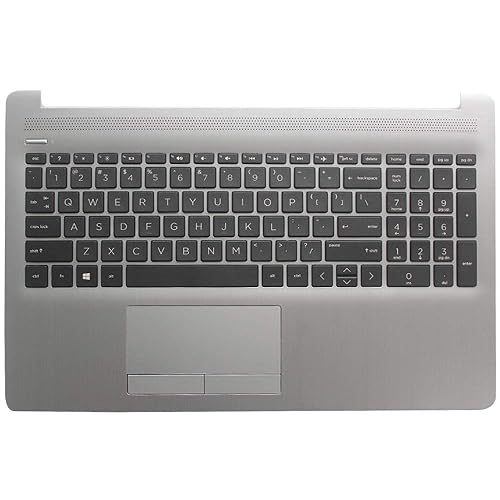 Laptop Replacement Keyboard Fit HP Pavilion 15-DA0032WM 15-DA0033WM 15-DA0053WM 15-DA0073WM 15-DA1088NS US Layout with C Shell TouchPad (Sliver)