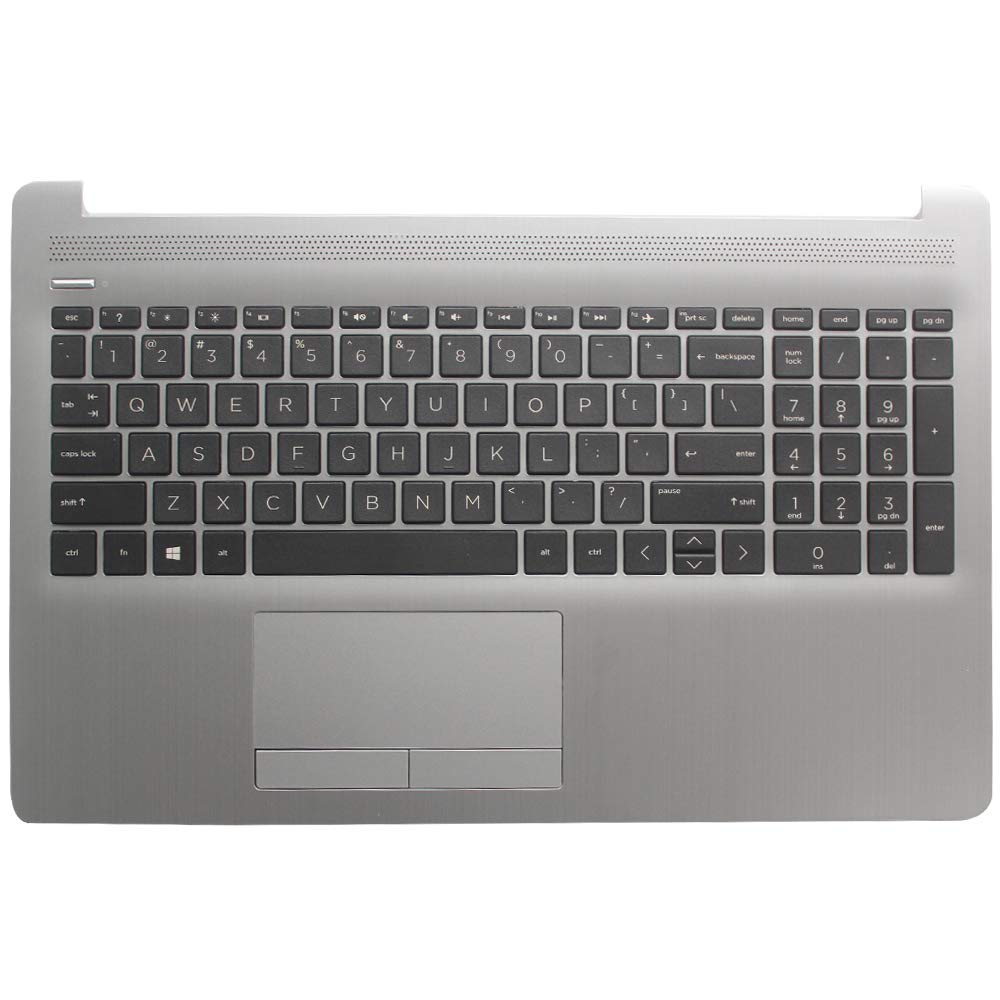 Laptop Replacement Keyboard Fit HP Pavilion 15-DA0032WM 15-DA0033WM 15-DA0053WM 15-DA0073WM 15-DA1088NS US Layout with C Shell TouchPad (Sliver)