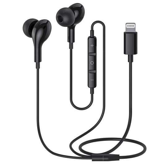 Guguearth for iPhone Headphones Earphones Earbuds Wired with Lightning Connector,Apple MFi Certified & Magnetic & Noise Isolating with Mic in-Ear Buds