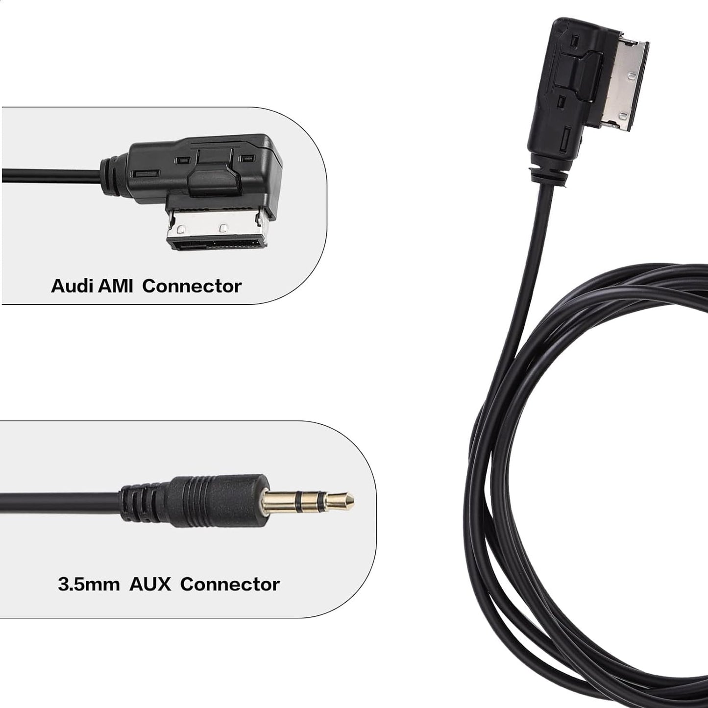 OCR 6.6ft AMI MDI MMI AUX Cable Audio Music Interface Adaptor 3.5mm Jack Aux-in MP3 Cable for Audi Audi A3/A4/A5/A6/A8/Q5/Q7/R8/TT, VW Jetta Passat