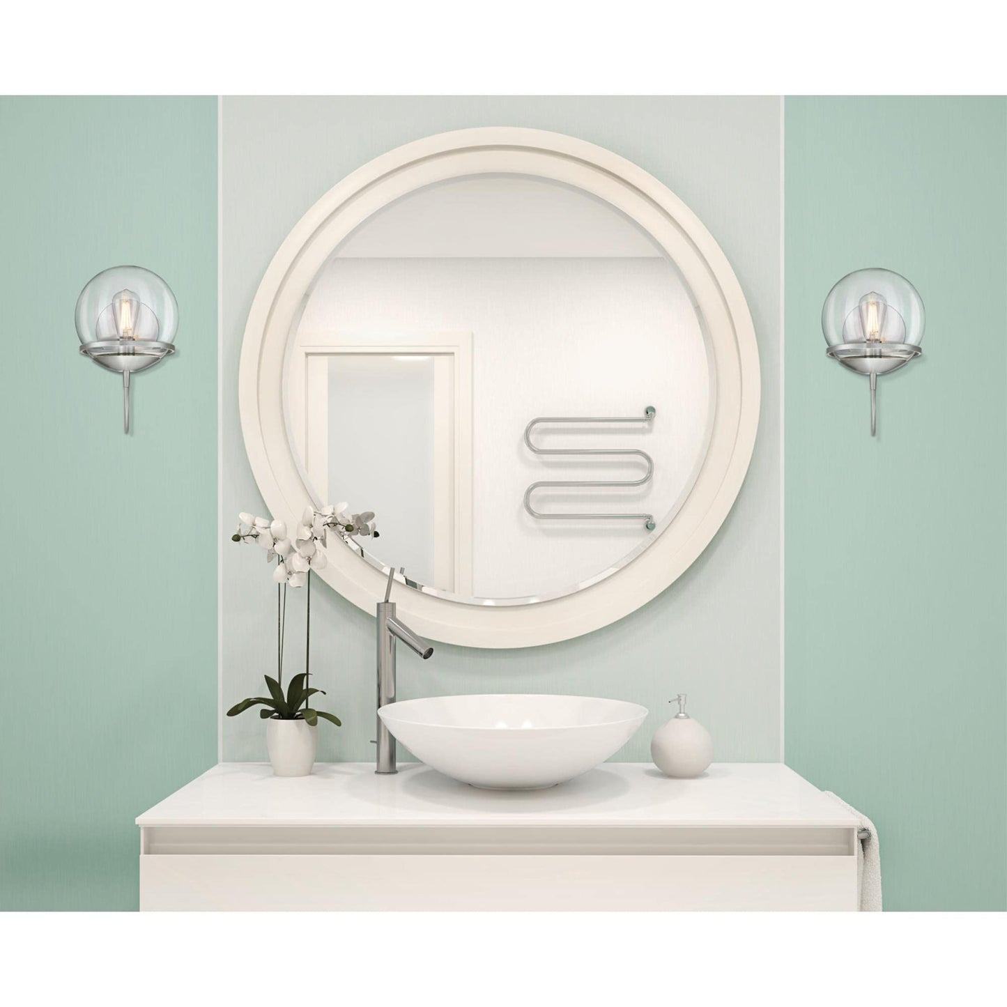 Westinghouse 6119200 Marla Contemporary One-Light Indoor Wall Light Fixture, Brushed Nickel Finish, Clear Glass