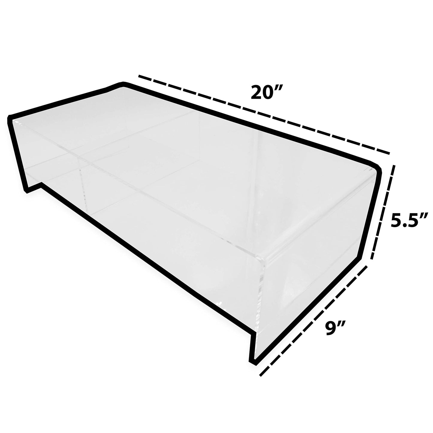 CuteBox Company 4-Pack Clear 5mm Deluxe Acrylic Monitor Stand for Computers, Monitors, Laptops, Tablets, Office Use, Home Use, Desks, Tabletop