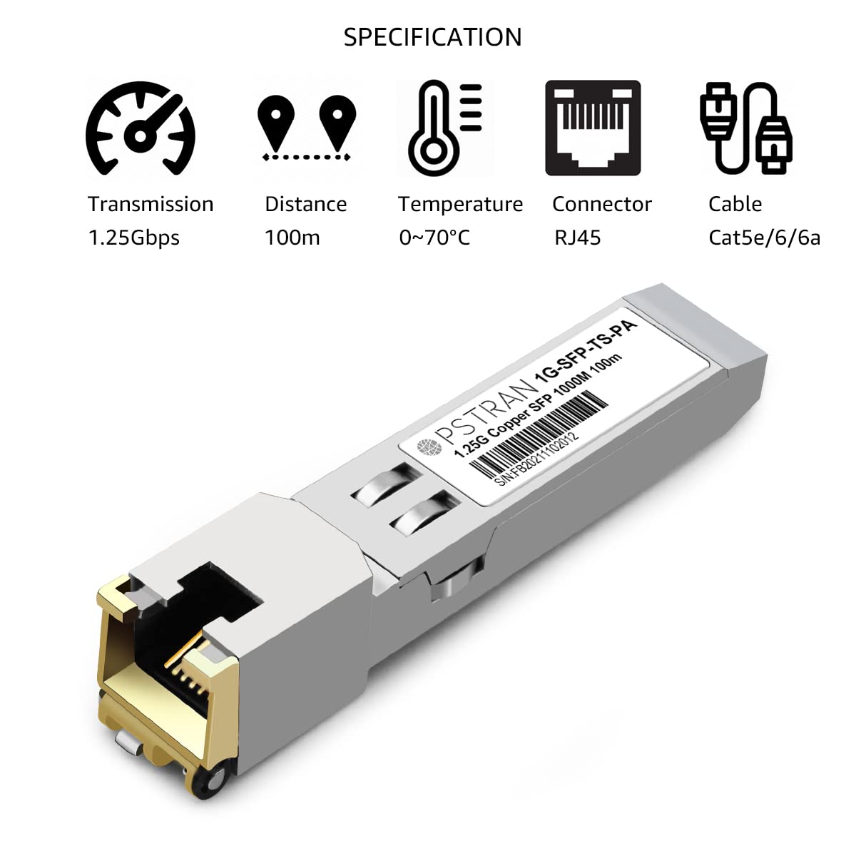 OPSTRAN 1000BASE-T SFP RJ45 Copper Transceiver Module Compatible with Palo Alto Networks PAN-SFP-CG 100m Cat5e/6