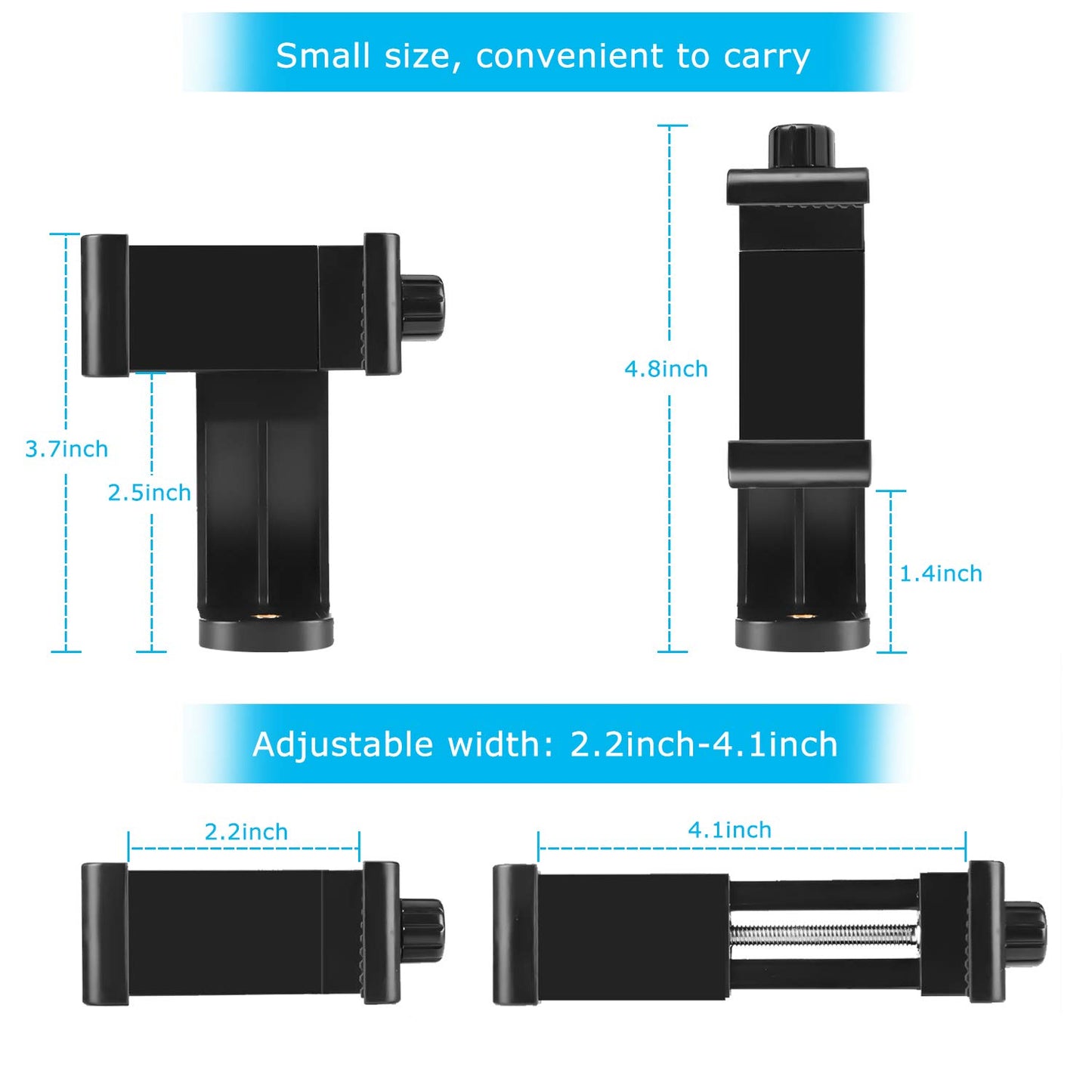 SharingMoment Premium Smartphone Holder/Vertical and Horizontal Tripod Mount Adapter Rotatable Bracket with 1/4 inch Screw/Adjustable Clip for iPhone