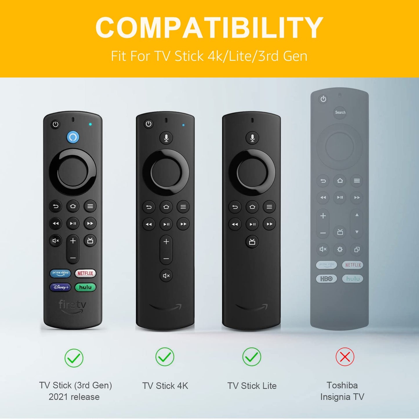 climberer [2 Pack] Firestick Remote Cover,Silicone TV Remote Control Case for Streaming Media Devices,Firestick Lite 2020,FireStick 4K ,TV