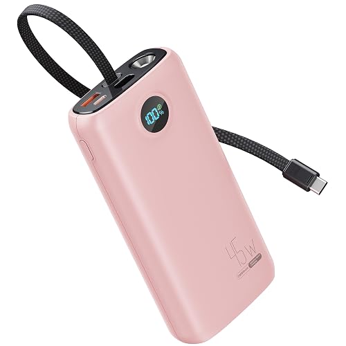 Portable Charger, 45W 20000mAh Power Bank with in/Out Fast Charging USB C Cable, 3W Flashlight, LED Display, Portable Battery Pack Travel Essentials