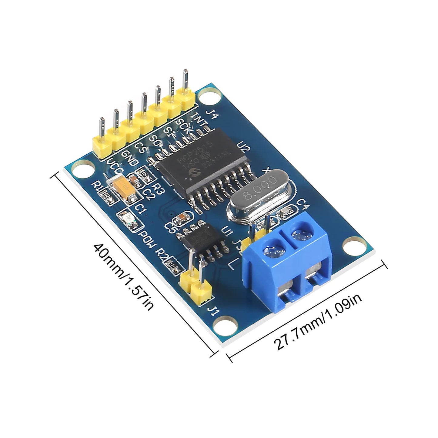 AEDIKO 2pcs MCP2515 CAN Bus Module TJA1050 Receiver SPI Module DC 5V Power Supply Converter