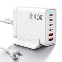 Cecosy 200W USB C Fast Charger, GaN ? PD 100W Charging Station, Upgraded 6-Port USB-C Fast Charging, Adapter for iPad iPhone 17 16 15 14 12, MacBook