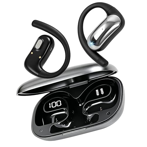 PPBP Open Ear Headphones Wireless Bluetooth 6.1, Over Ear Earbuds with Ergonomic Earhooks, 40H Playtime Sports Wireless Earbuds, IPX6 Waterproof