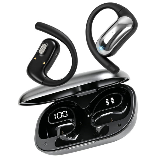 PPBP Open Ear Headphones Wireless Bluetooth 6.1, Over Ear Earbuds with Ergonomic Earhooks, 40H Playtime Sports Wireless Earbuds, IPX6 Waterproof