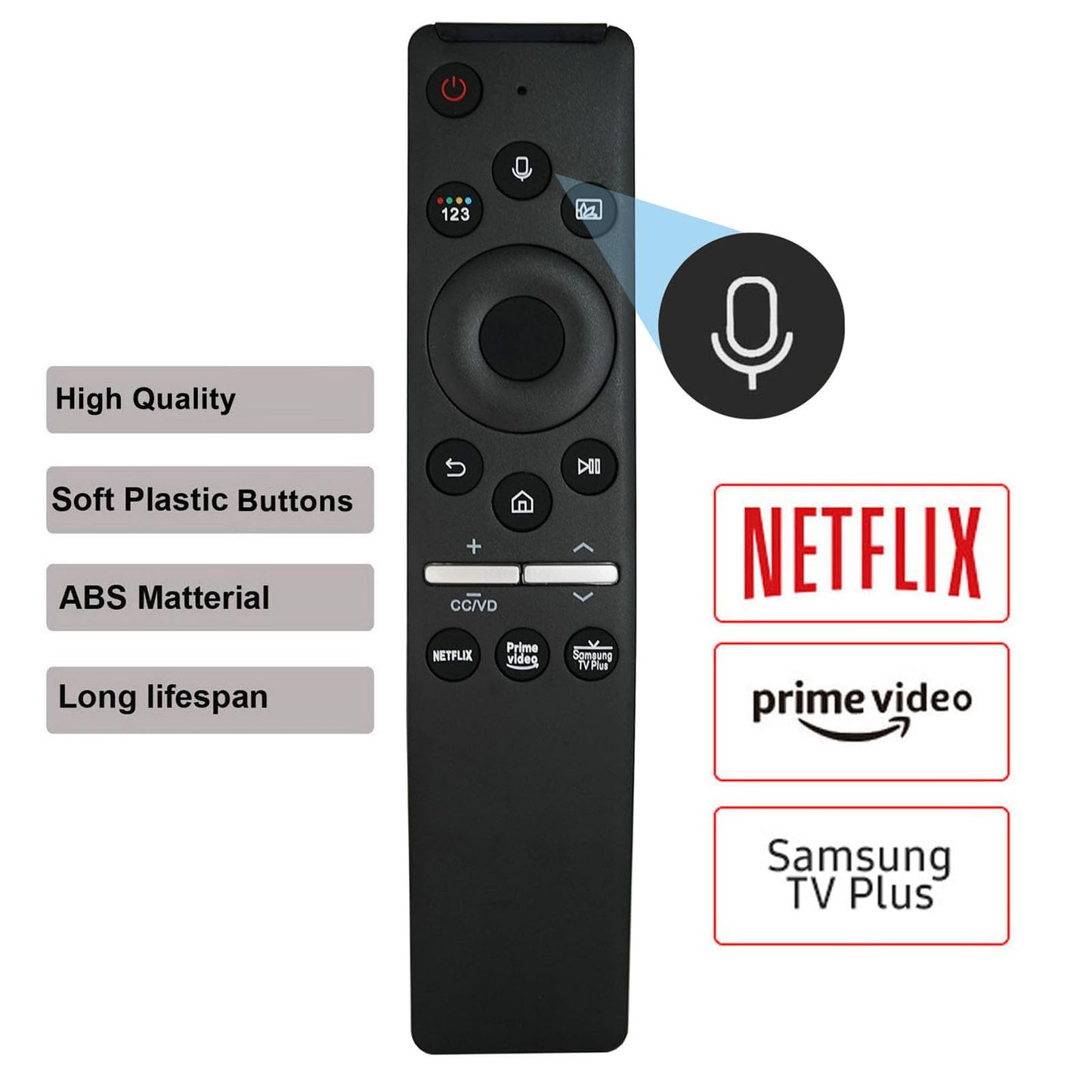 Voice Replacement Remote Control BN59-01330A RMCSPR1AP1 for Samsung Smart TV Frame Crystal UHD Curved Neo QLED OLED 4K 8K Smart TVs