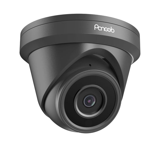 PANOOB 5MP PoE Dome Camera Outdoor, Wired Surveillance Security IP Turret Camera with Microphone, 2.8mm Lens 110° Wide Angle, AI Human Detection, IP67