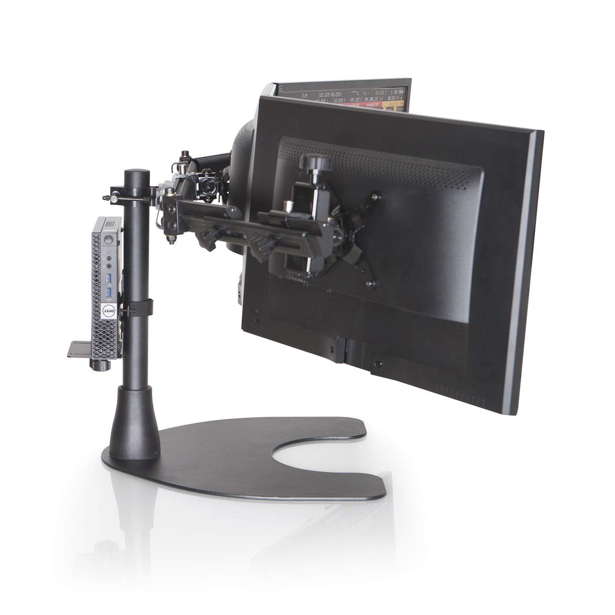 Ergotech Freedom Thin Client Mount VESA Plate, Perfect to mount a Mini PC or Computer, supports CPU's 0.6" - 2.7" wide, 11 lbs. Weight Capacity, Black