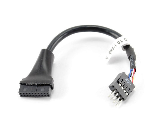 CablesOnline 4" USB 3.0 20-Pin Motherboard Header Female to USB 2.0 8-Pin Male Adapter (USB3-AD24)