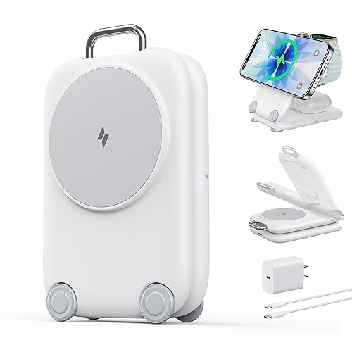 PaktVault 2026 Traveling Fast Wireless Charging Station for Apple Devices, Magnetic 3 in 1 MagSafe Charger Stand for iPhone 17 16 15 14 13 12 Pro Max