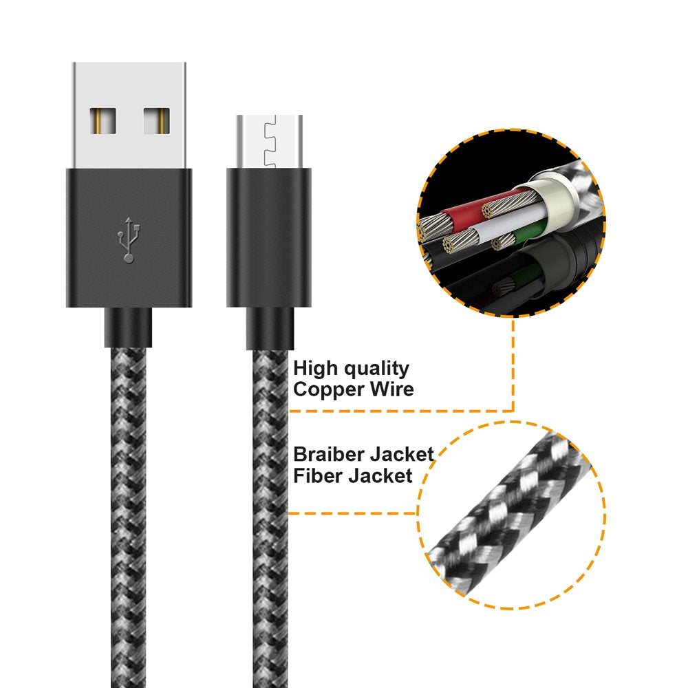 G GOPALA Micro USB Cable Android Charger [6-Pack 5ft] Nylon Braided Fast Sync&Charging Cord for Android, Samsung, Nexus, LG, HTC, Nokia, Sony,