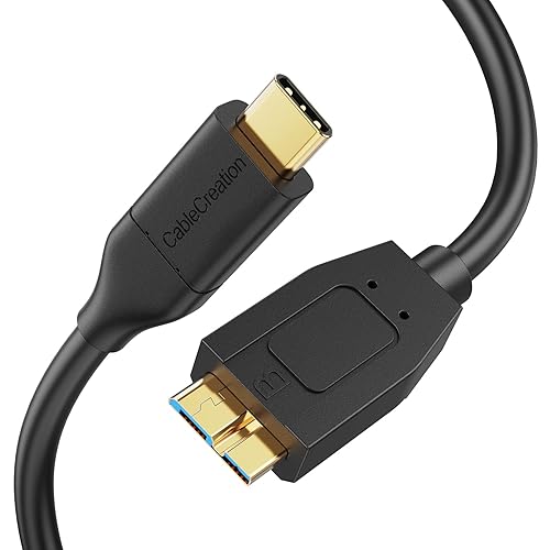 CableCreation USB C to Micro B Short Cable 1FT, 10G Micro B to USB C External Hard Drive Cable for iPhone 15/16/17,Samsung Galaxy S24,Seagate WD