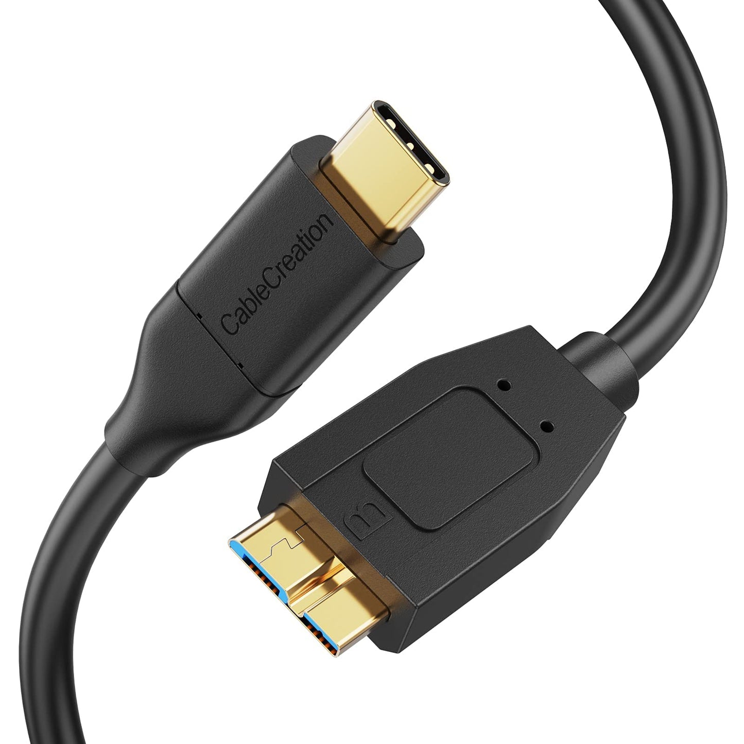 CableCreation USB C to Micro B Short Cable 1FT, 10G Micro B to USB C External Hard Drive Cable for iPhone 15/16/17,Samsung Galaxy S24,Seagate WD
