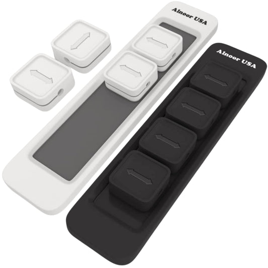 Alnoor USA Magnetic Cable Organizer |Multipurpose Magnetic Cable Clips with 8-Cable Buckles & 2-Bases |Cable Management Clips for Cell Phone, Office