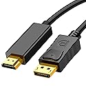 Ankky 4K DisplayPort to HDMI Cable Adapter 6FT, High Speed (1440P 60Hz, 1080P 120Hz) Uni-Directional DP to HDMI Cord Compatible for Dell, HP