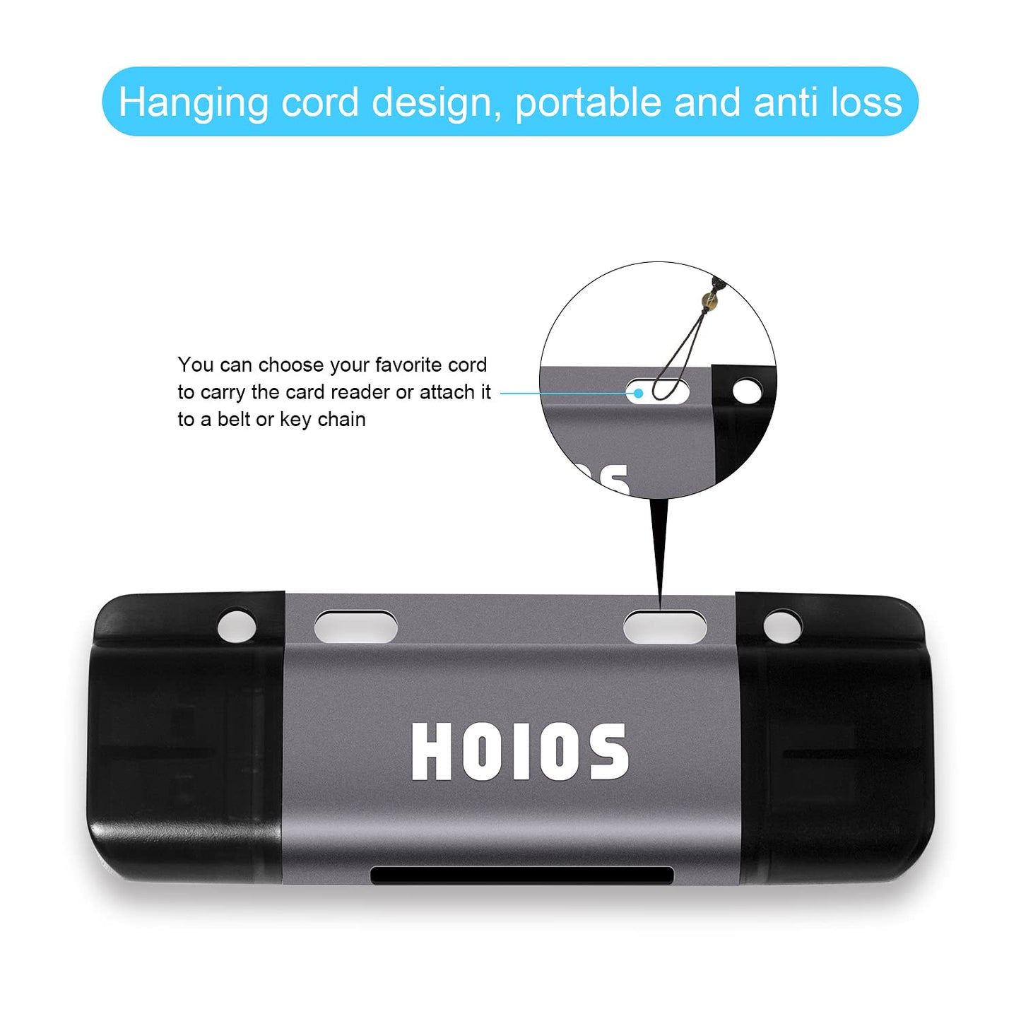 SD Card Reader USB-C,3-in-1 Memory Card Reader with Tri-Connectors, USB 3.0 Card Reader Adapter for SDXC,Micro SDXC,Compatible with Windows,Mac