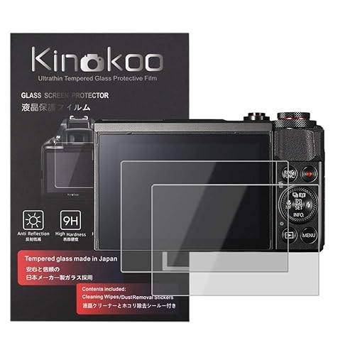 kinokoo Screen Protector for Canon PowerShot G7X/G7X Mark II/G5 X/G5X Mark II camera, 0.25mm 9H Hardness Tempered Glass Film for G9X/G9X Mark II
