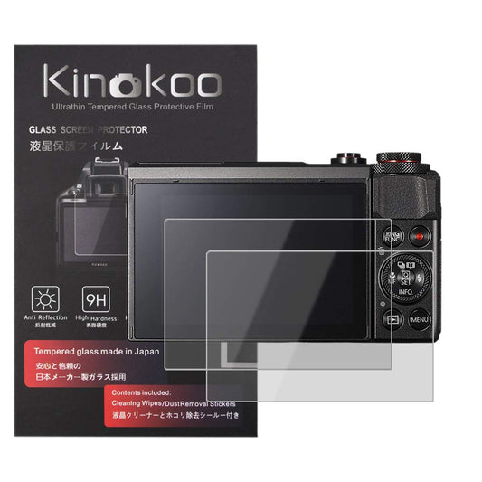 kinokoo Screen Protector for Canon PowerShot G7X/G7X Mark II/G5 X/G5X Mark II camera, 0.25mm 9H Hardness Tempered Glass Film for G9X/G9X Mark II