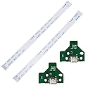 Onyehn JDS-011 Charging Port Assembly(with Flex Cable) for Sony PlayStation PS4 Controller, Repair Part Micro USB Adaptor Charger Socket Board