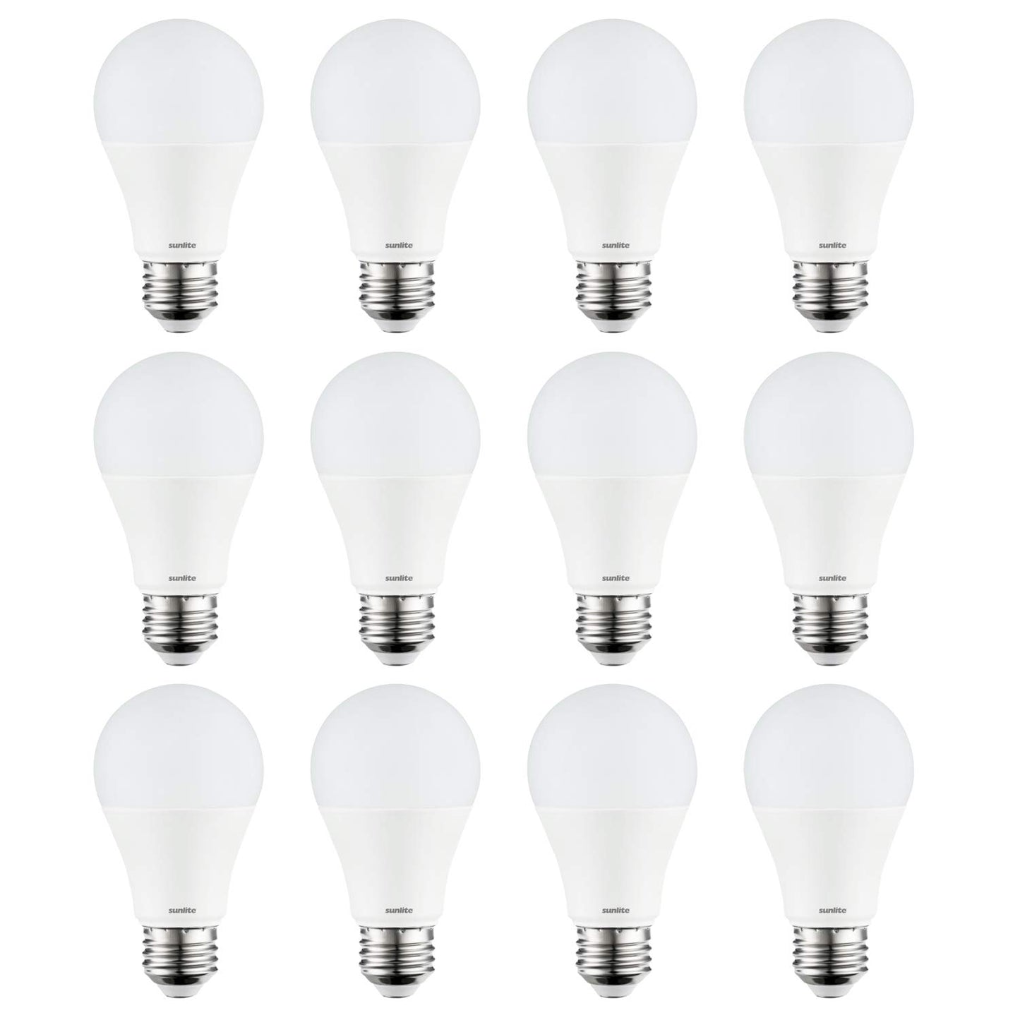 Sunlite 41242-SU LED A19 Light Bulb, Non-Dimmable 12 Watt (75W Equivalent), 1100 Lumens, Medium (E26) Base, ETL Listed, 6500K Daylight, 12 Count