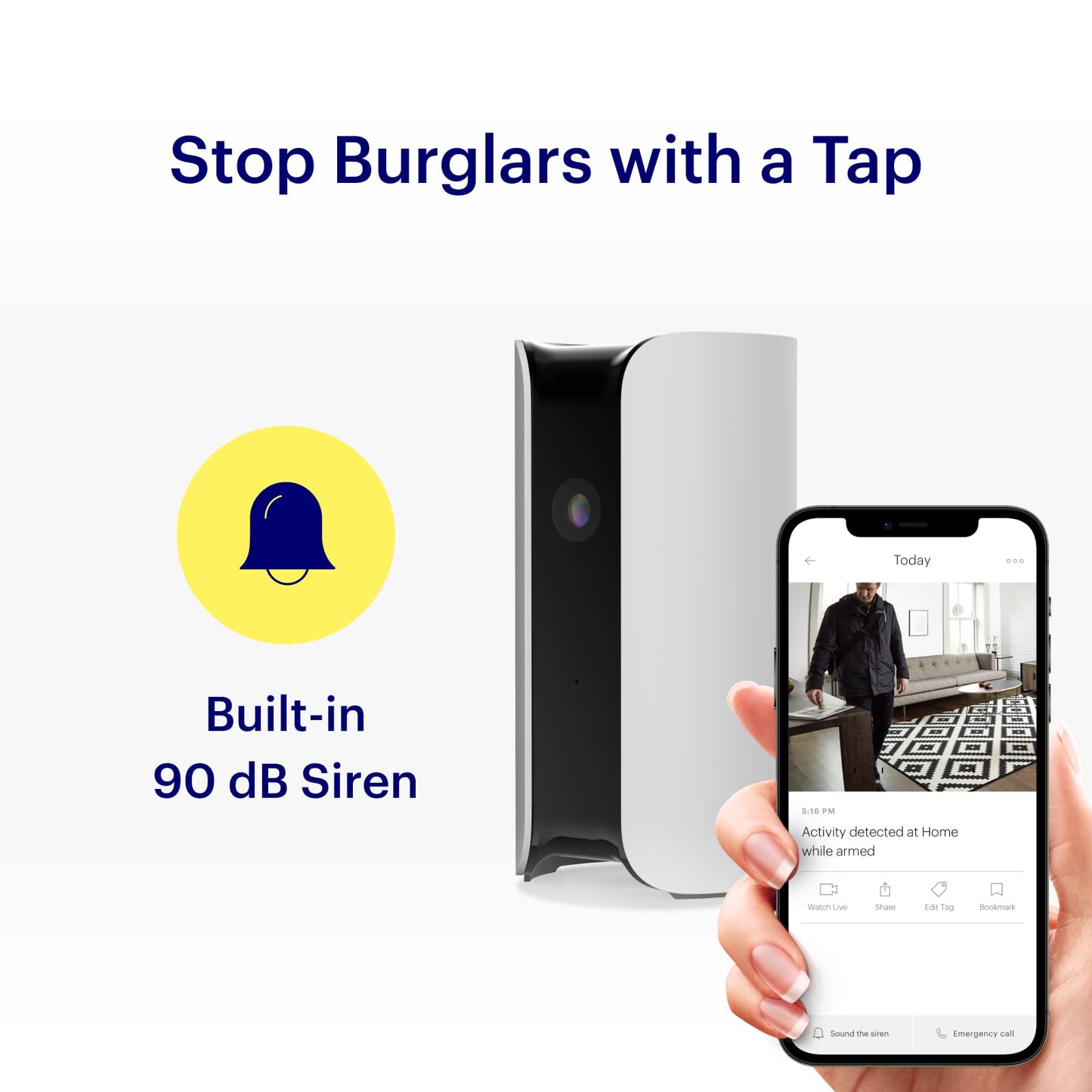 Canary Pro Indoor Home Security Camera 1080p HD WiFi IP | 24/7 Watch Live Video, Siren, Climate Monitor, Motion Alerts, Two-Way Talk, Night Vision