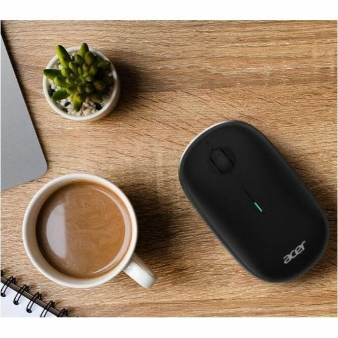 Acer Computer Mouse Wireless, 2.4G Slim USB Wireless Mice with USB-A Receiver, 1600 DPI Optical, Laptop Mouse with Plug and Play for Right/Left Handed