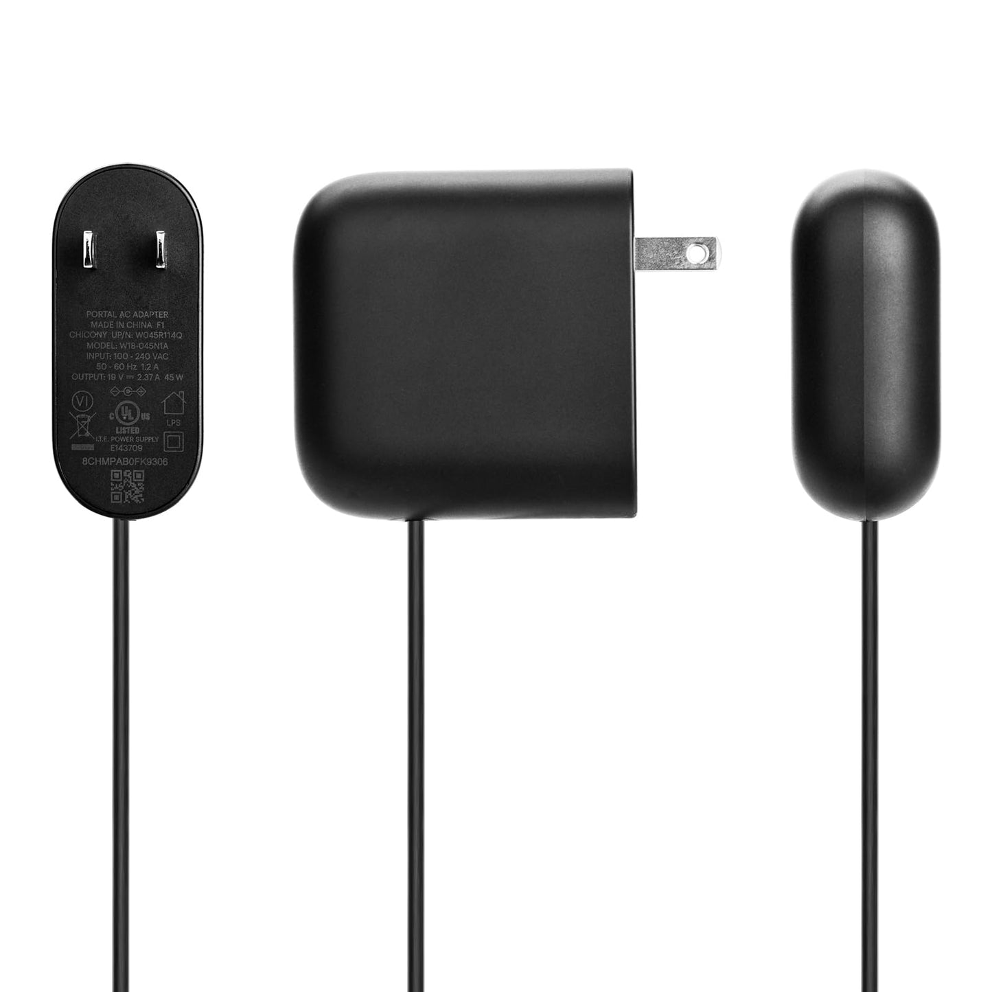 Runseed AC Power Adapter 19V 2.37A W18-045N1A for Facebook Portal 10" 2nd Portal Mini 8" (Black)