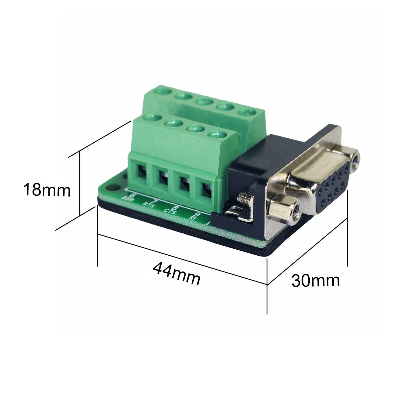 Twinkle Bay DB9 Connector to Wiring Terminal RS232 Serial Port Breakout Board Solder-Free (Female Adapter)