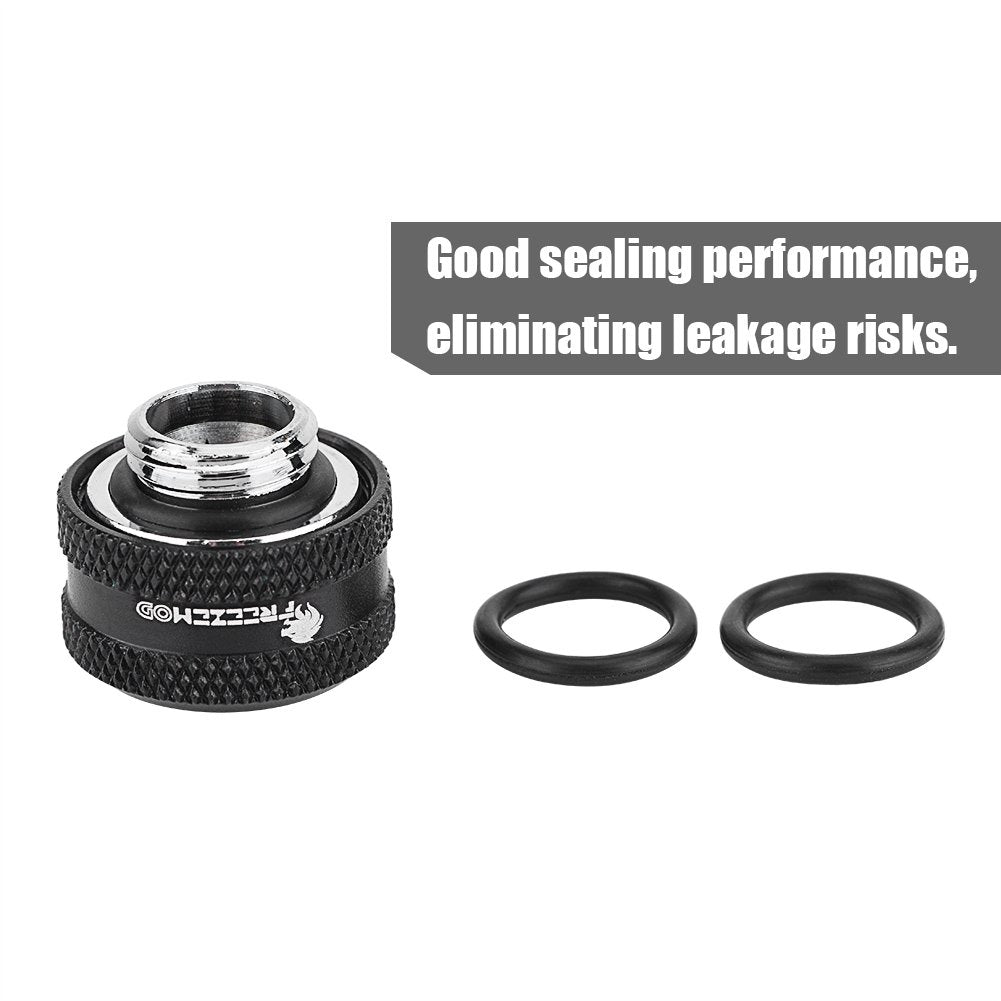 PC Water Cooling Brass Tube Fitting Water Cooling Compression Fitting Suitable for 16mm Outer Diameter Tube(4pcs Black)