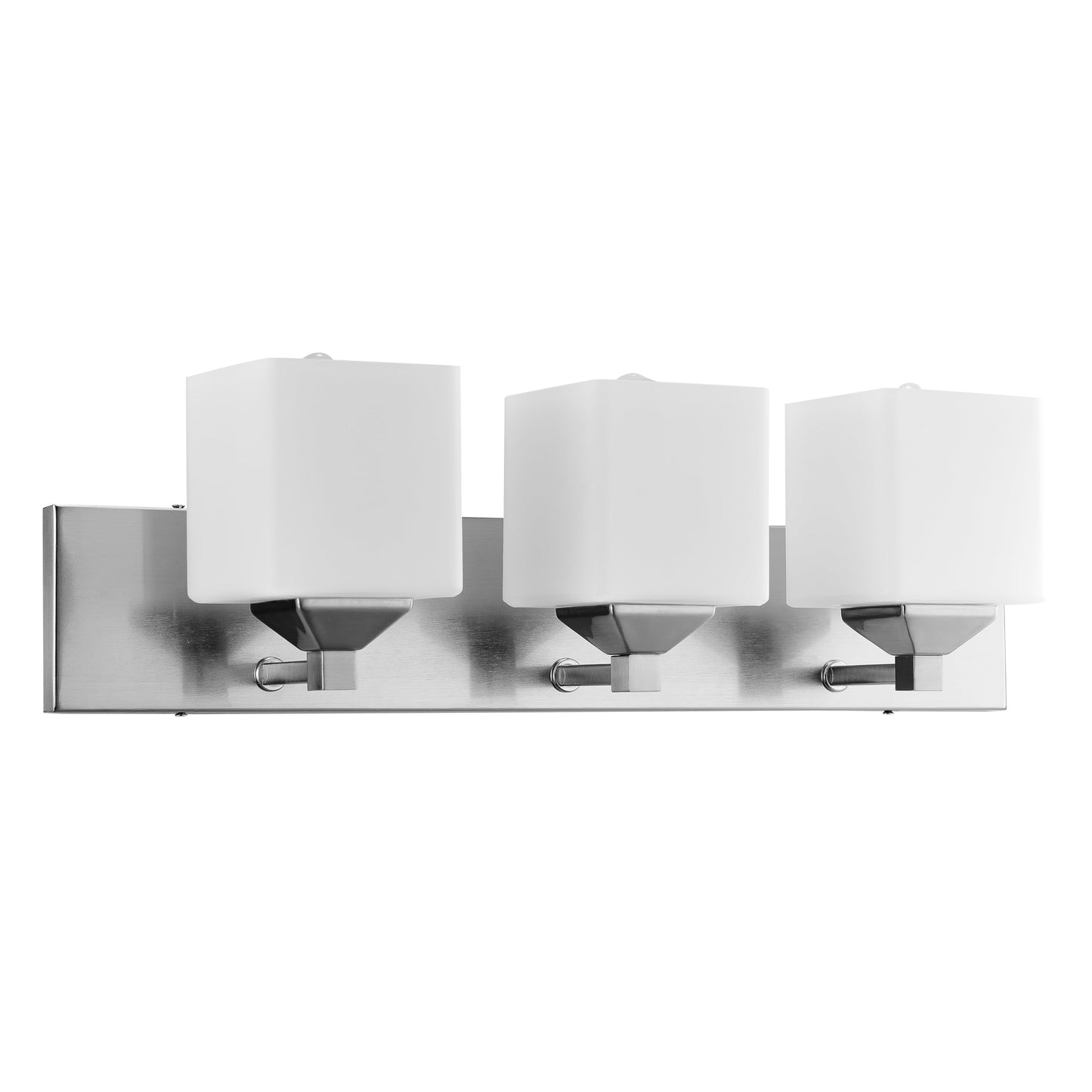 Sunlite 81324-SU Modern Square Shade Vanity Fixture, 24" Wall Mount, Medium Base (E26) Socket, Standard A19 Bulb Required (60W Max), Frosted Glass